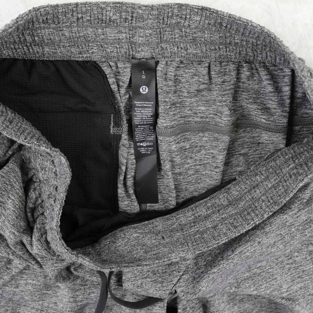 Lululemon Soft Jersey Jogger Mens Large Gray Heathered Slim Tapered M5BBYS NWOT